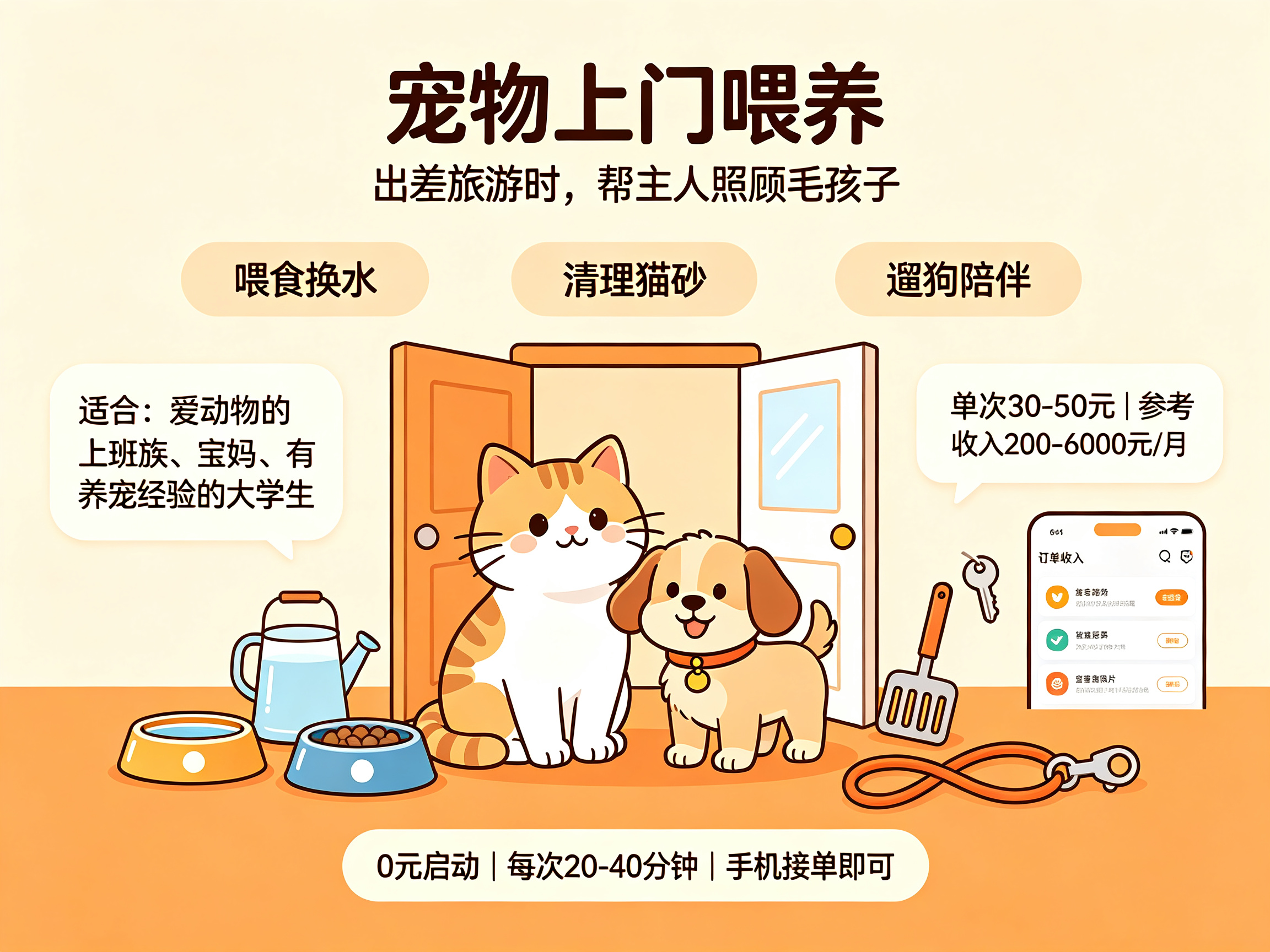 宠物上门喂养 - 副业项目封面