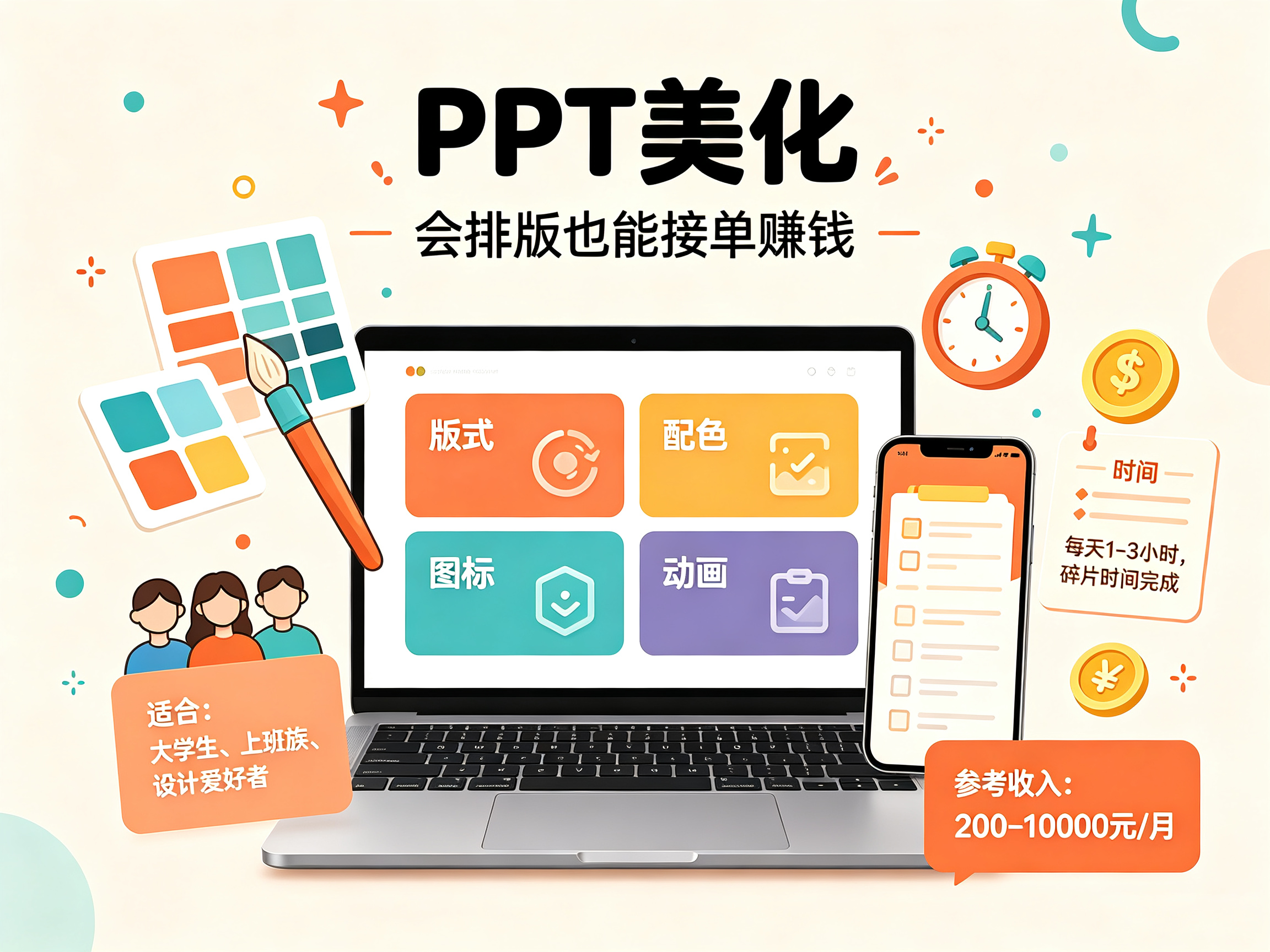 PPT美化 - 副业项目封面