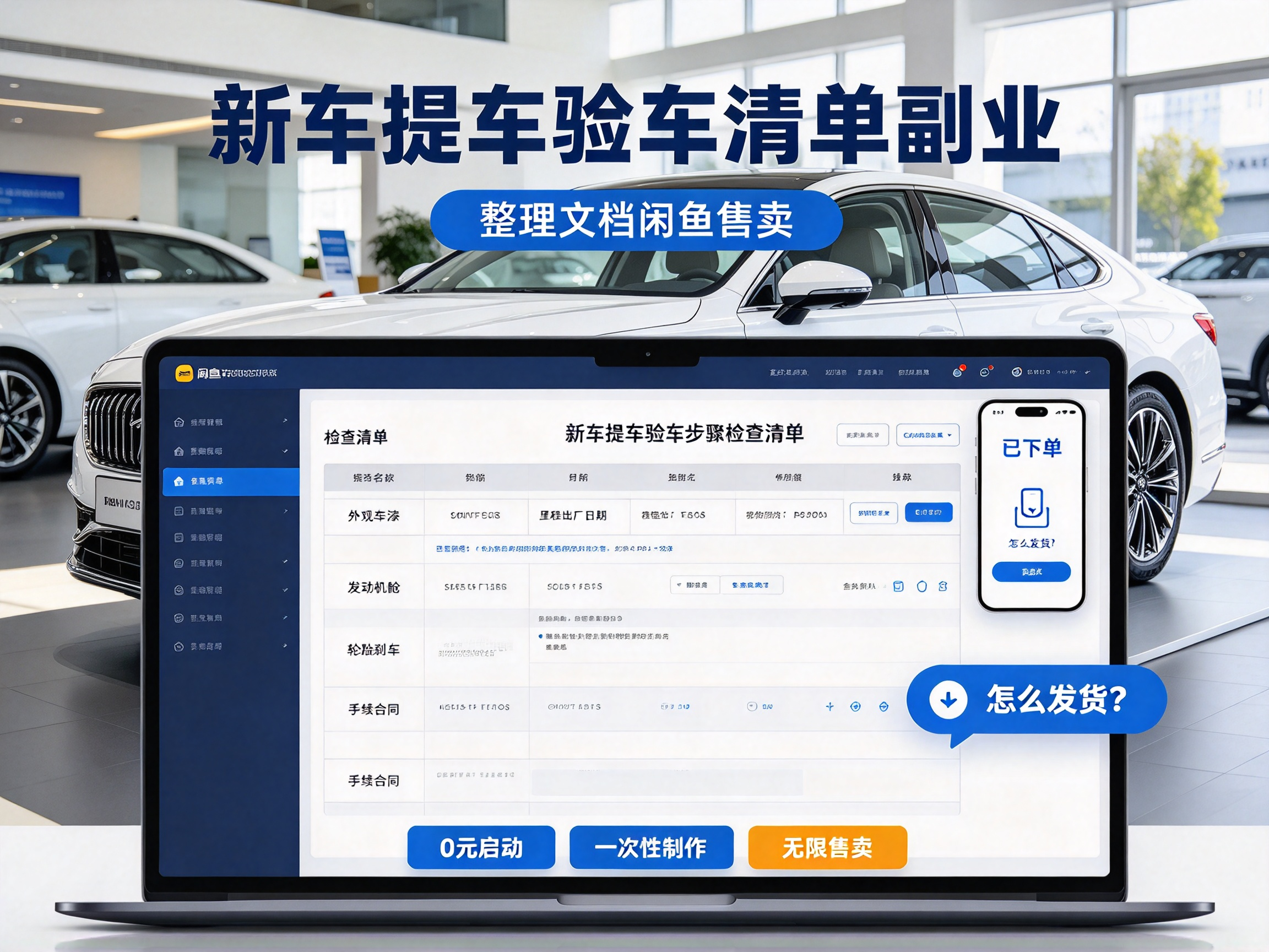 卖“新车提车验车步骤检查清单” - 副业项目封面