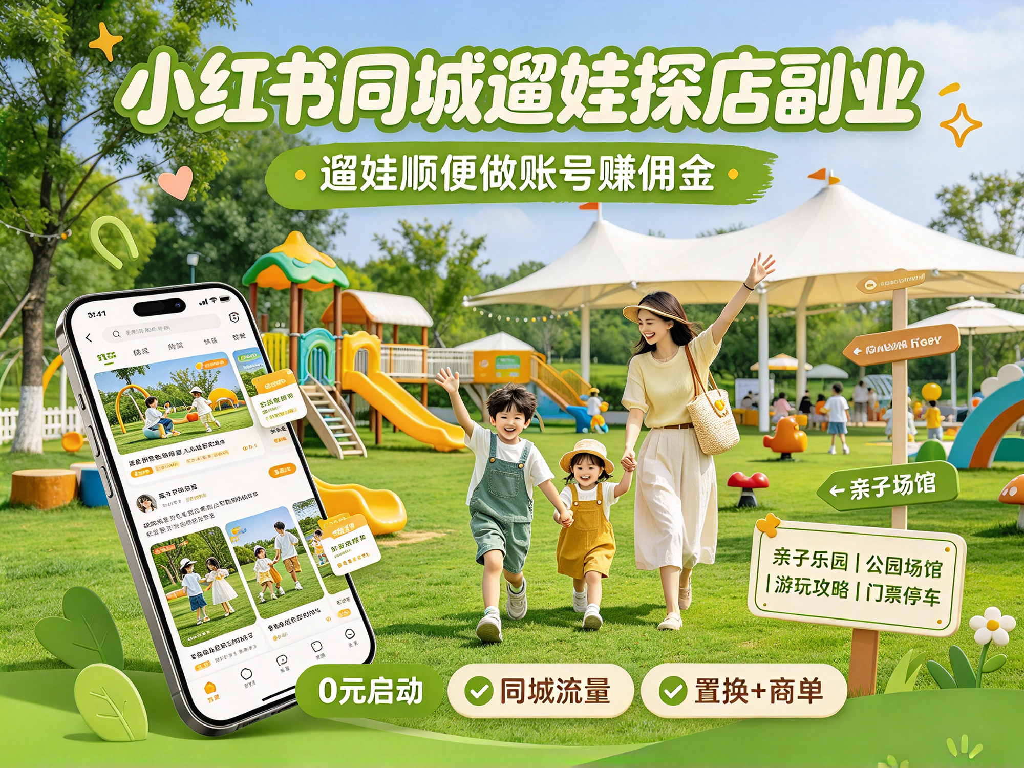 同城周末溜娃路线图文 - 副业项目封面