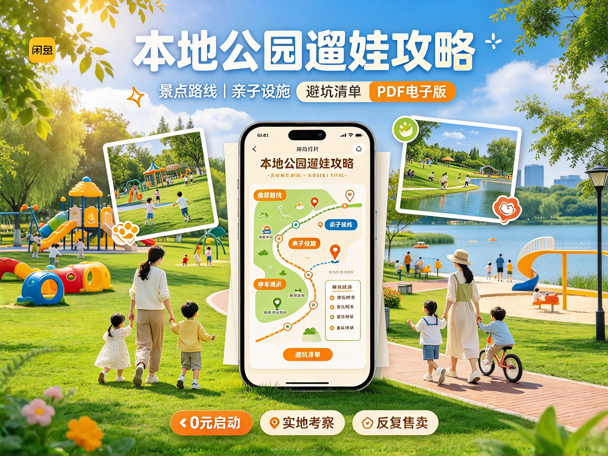 卖“本地公园/景点遛娃攻略” - 副业项目封面