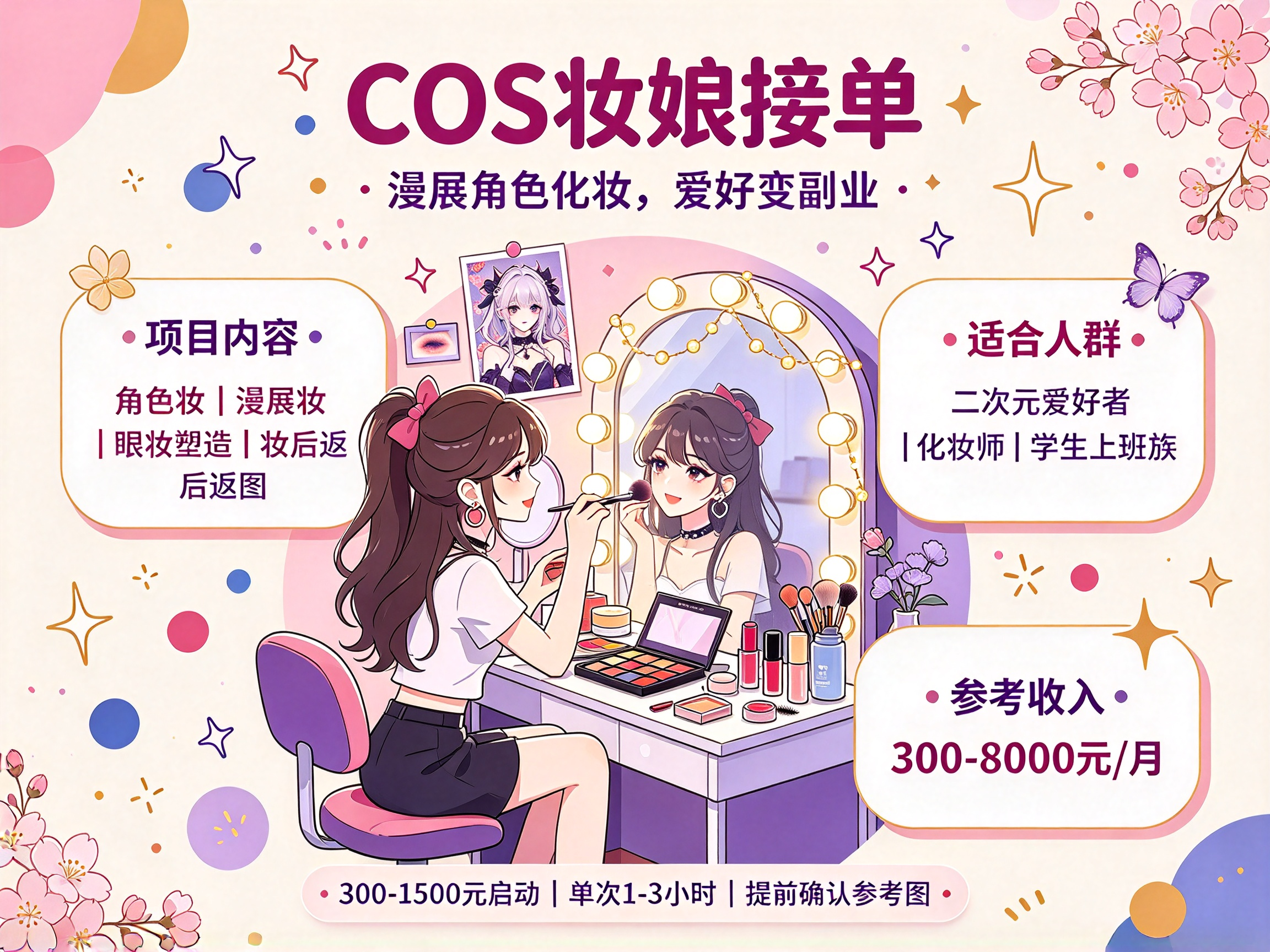 二次元妆娘/cosplay化妆 - 副业项目封面