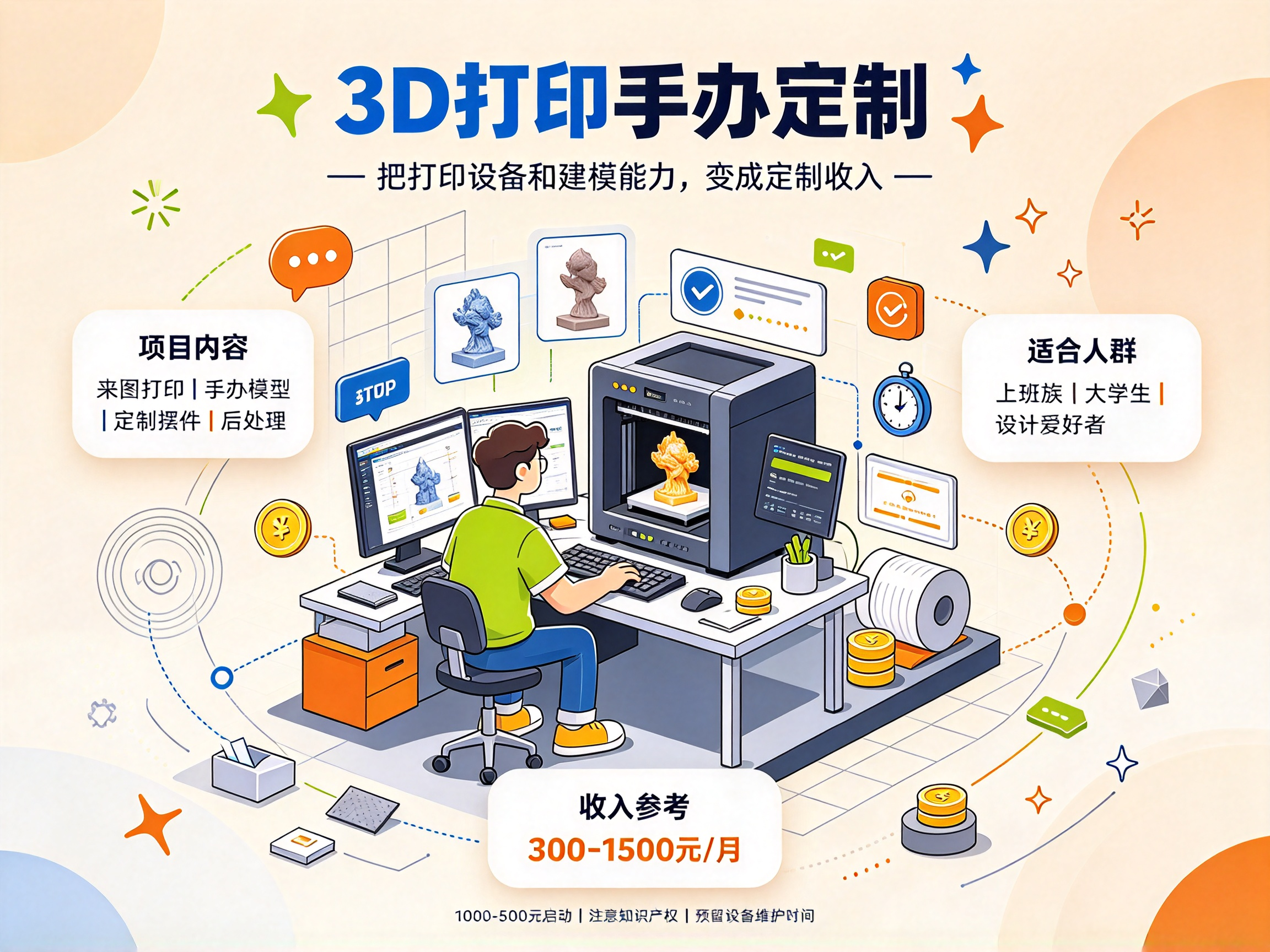 3D打印手办模型 - 副业项目封面
