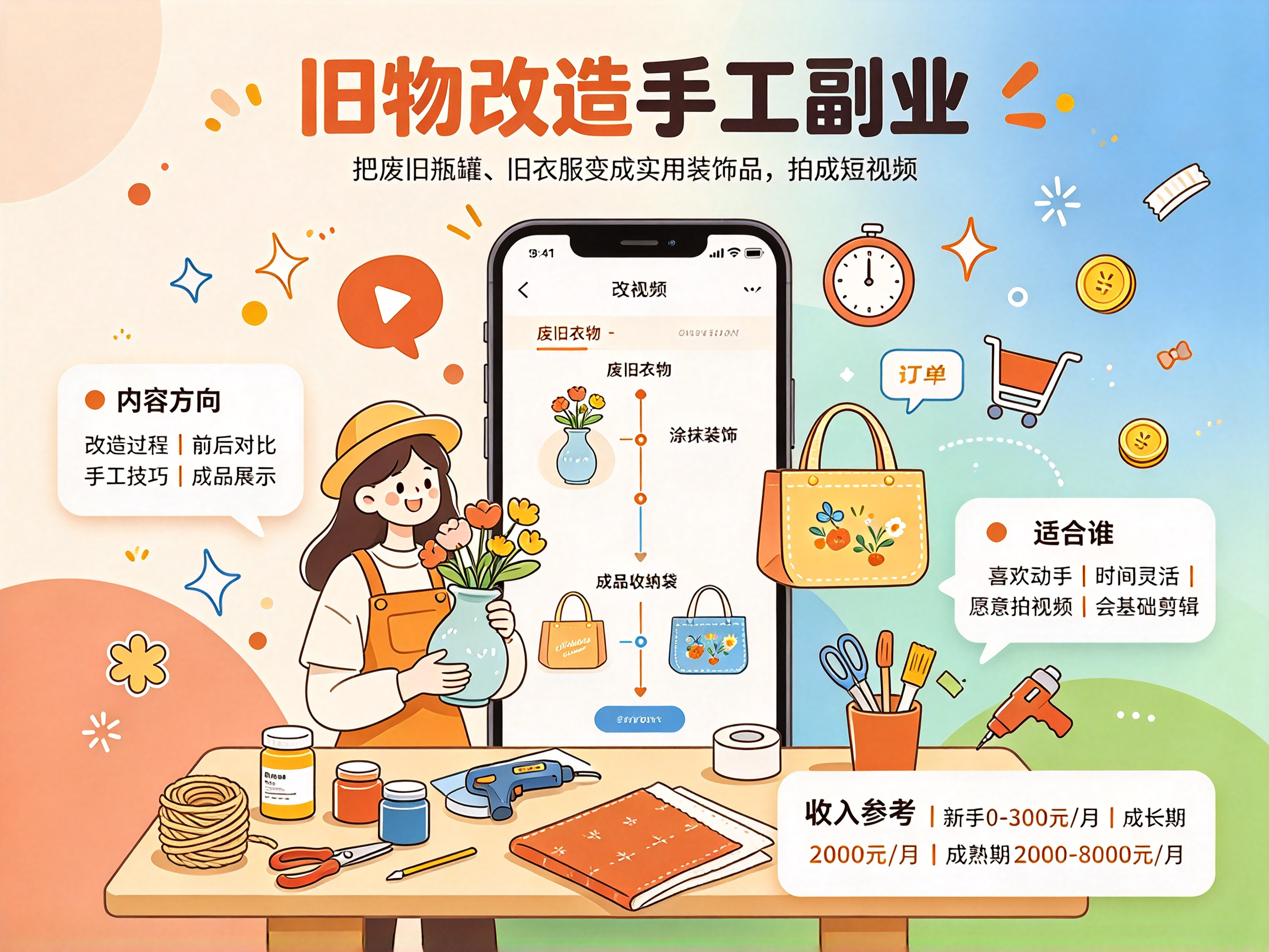 旧物改造-手工品 - 副业项目封面