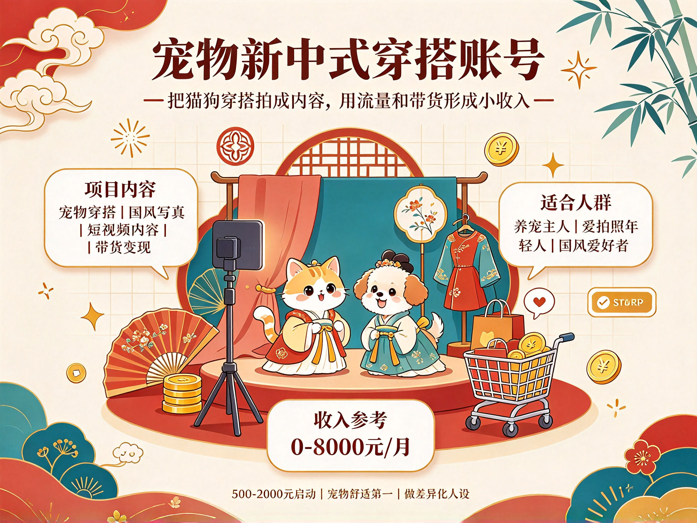 宠物新中式服装穿搭 - 副业项目封面