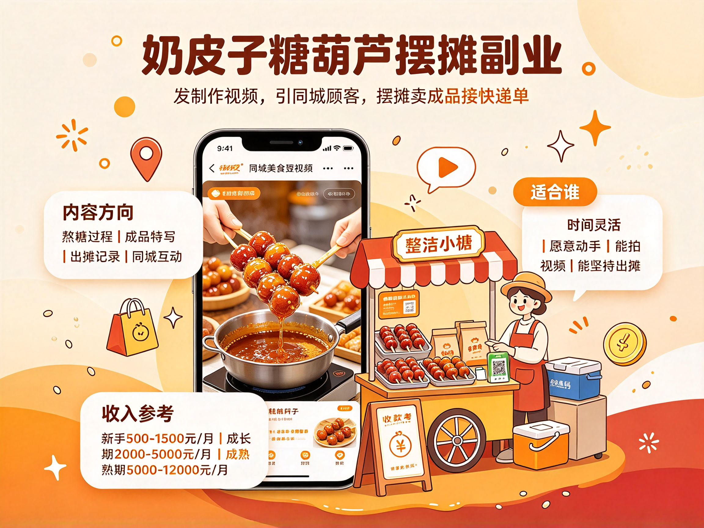 奶皮子糖葫芦制作 - 副业项目封面