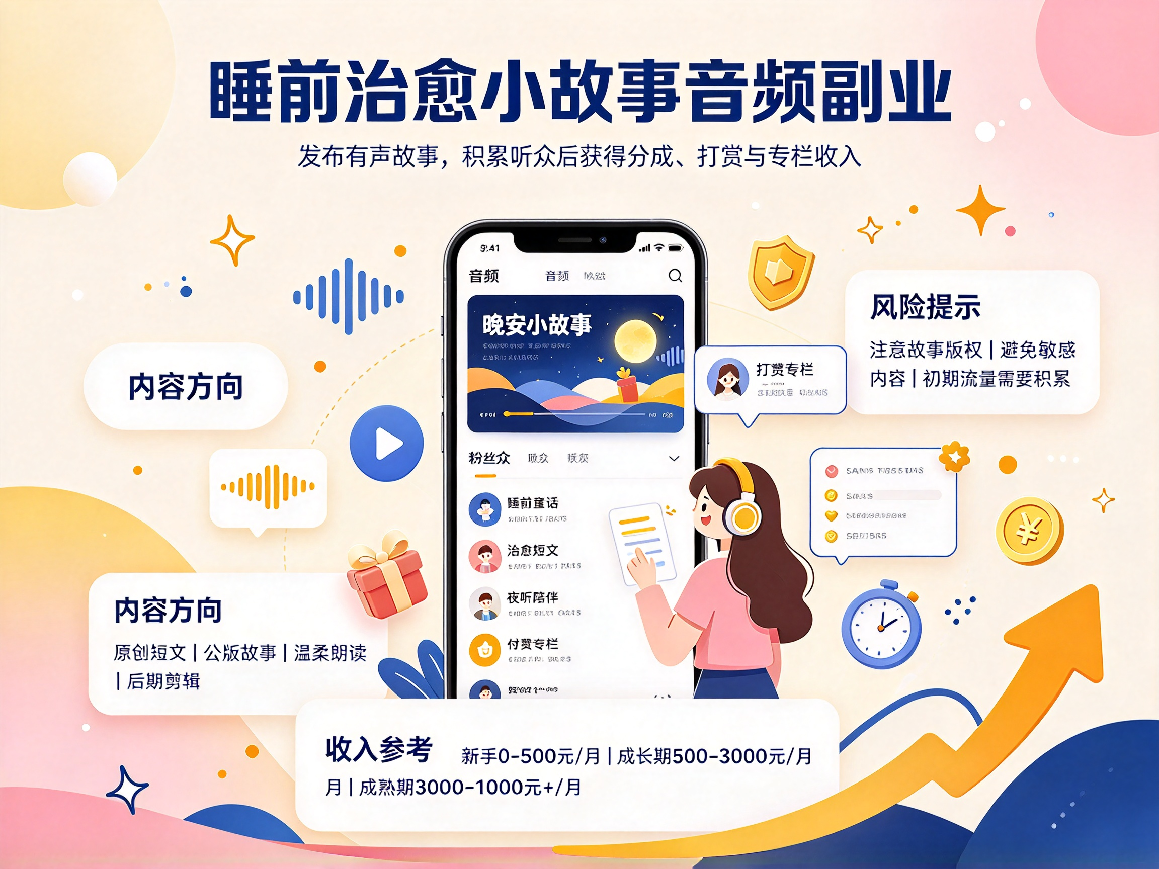 “睡前治愈小故事”音频 - 副业项目封面