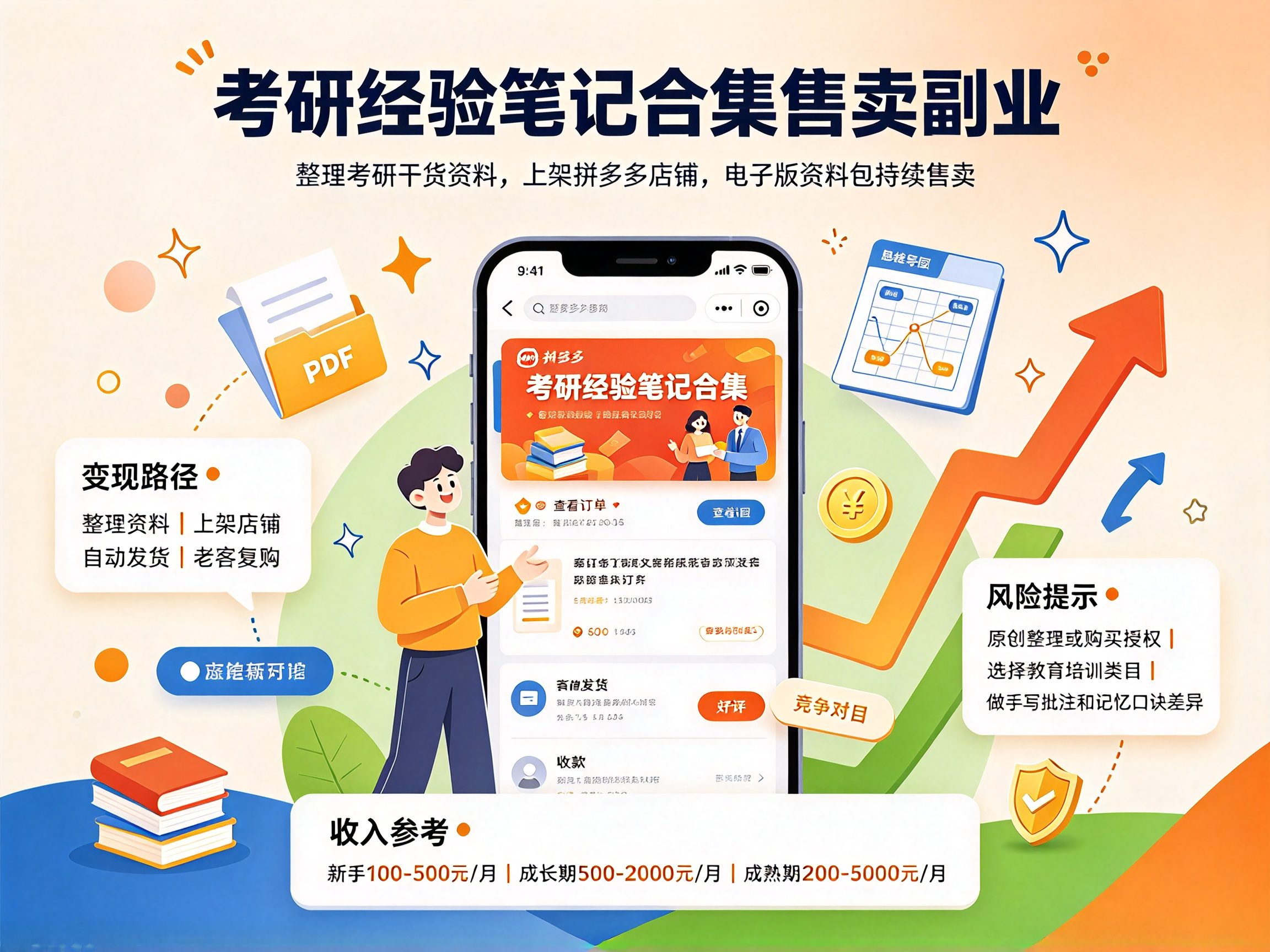 拼多多卖考研经验笔记合集 - 副业项目封面