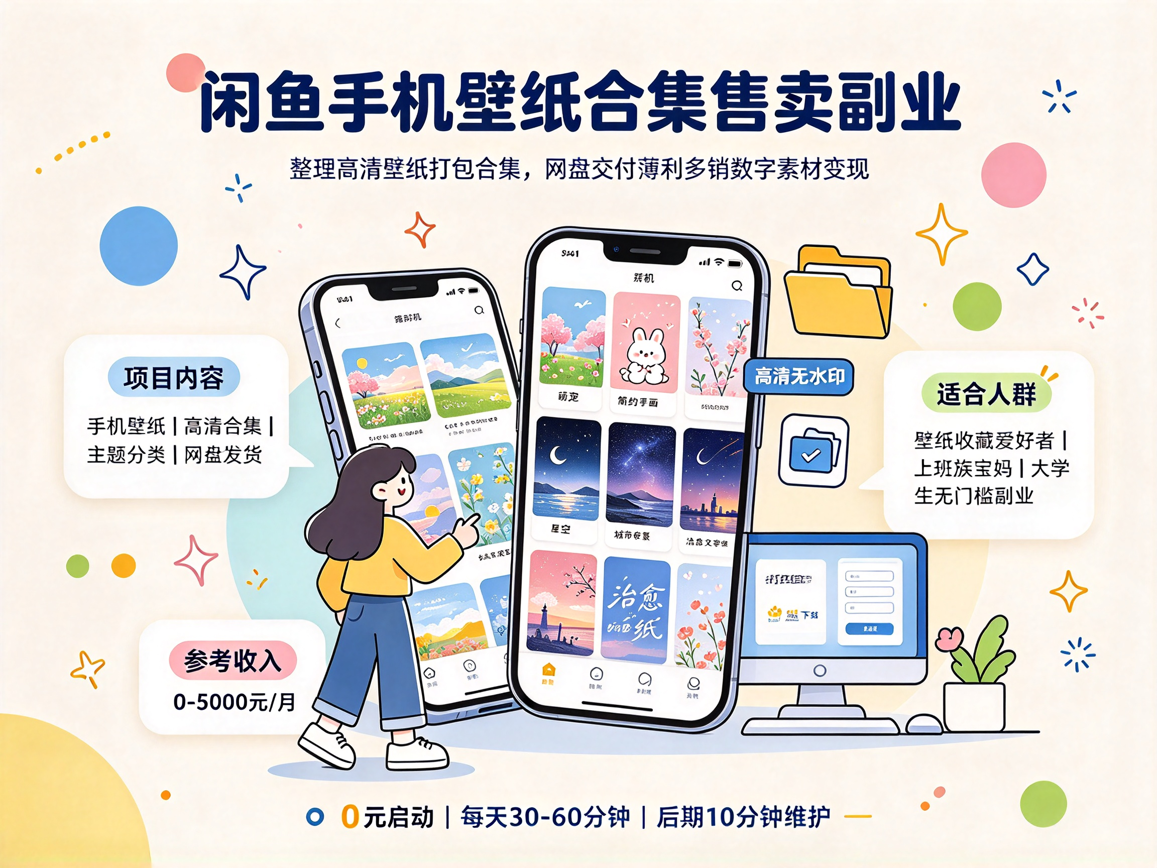 闲鱼卖手机壁纸 - 副业项目封面